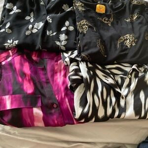 Calvin Klein Collection Black, Pink, and White Blouses